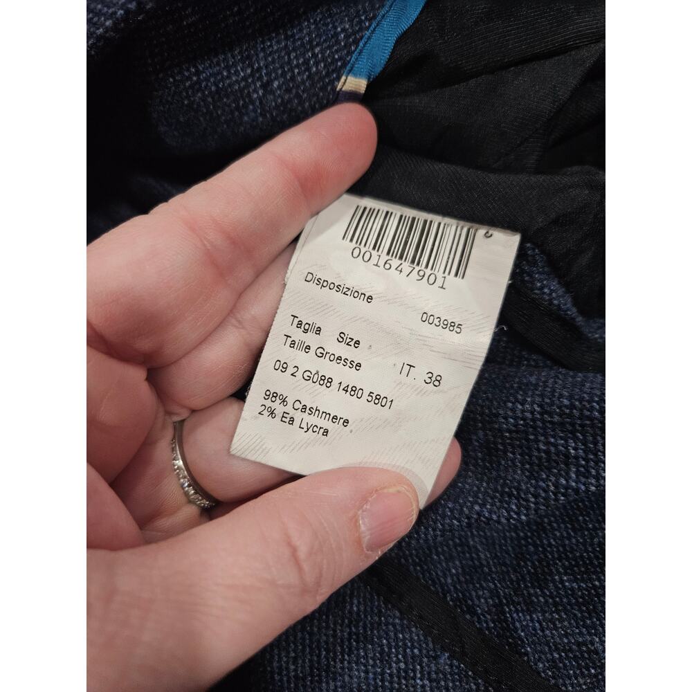 Piazza Sempione Italian 98% Cashmere Knit Blazer Jacket Blue US 4 - Picture 4 of 7